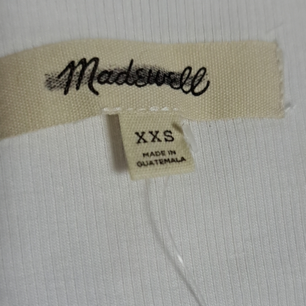 NWT Madewell Brightside Lucia Rib 90s Tank White Size XXS - Picture 4 of 12